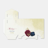 ネイビーブルーと赤い花の緑結婚色 フェイバーボックス (折り畳みなし)