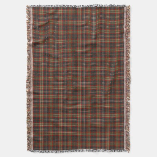 ネイビーブルーと赤の素朴格子模様 スローブランケット (正面縦)