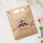 ネイビーブルーと赤の航海用ボートアンカー フェイバーバッグ (封をした状態)