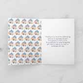 ネイビーブルーと赤面カボチャ赤ちゃんシャワー サンキューカード