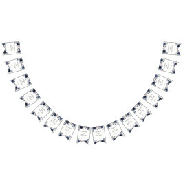 ネイビーブルーと赤面ピンクエレガントフローラ結婚ズ バンティングフラッグ