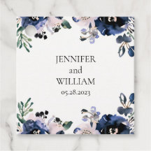 ネイビーブルーと赤面ピンクエレガントフローラ結婚ズ