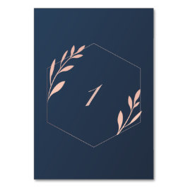 ネイビーブルーと赤面ピンクテーブル番号 テーブルナンバー