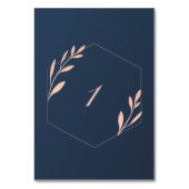 ネイビーブルーと赤面ピンクテーブル番号 テーブルナンバー (裏面)