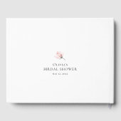 ネイビーブルーと赤面ピンクフローラブライダルシャワー ゲストブック (裏面)