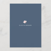 ネイビーブルーと赤面ピンクフローラブーケ詳細 エンクロージャーカード (裏面)