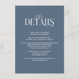 ネイビーブルーと赤面ピンクフローラブーケ詳細 エンクロージャーカード