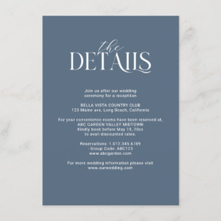 ネイビーブルーと赤面ピンクフローラブーケ詳細 エンクロージャーカード