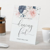 ネイビーブルーと赤面ピンク結婚ズ踊り足 台座サイン (インサイチュ)