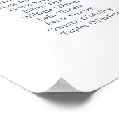 ネイビーブルーと赤面ピンク結婚フローラ ポスター (角)