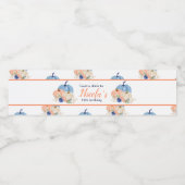 ネイビーブルーと赤面フローラカボチャ誕生日 ペットボトルラベル (シングルラベル)