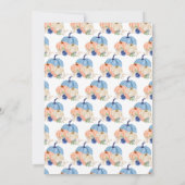 ネイビーブルーと赤面フローラカボチャ誕生日 招待状 (裏面)