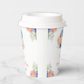 ネイビーブルーと赤面フローラカボチャ誕生日 紙コップ (右)