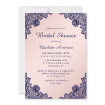 ネイビーブルーと赤面フローラブライダルシャワー