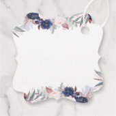 ネイビーブルーと赤面水彩花ありがとう フェイバータグ (裏面)