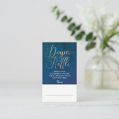 ネイビーブルーと金ゴールドおむつラッフルチケット エンクロージャーカード (スタンド正面)