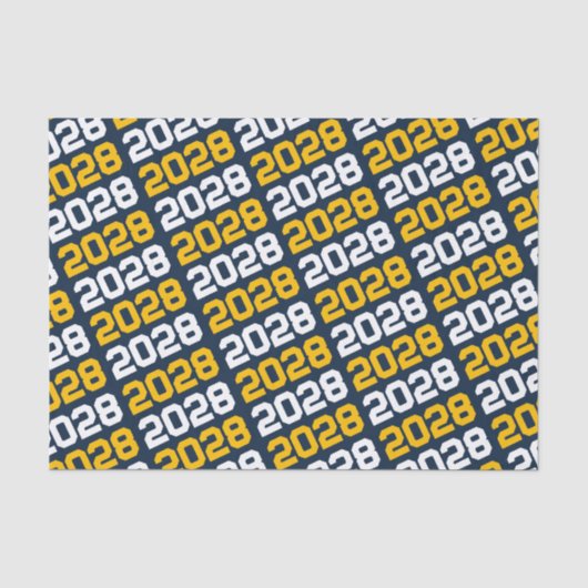 ネイビーブルーと金ゴールドの卒業式を繰り返す 薄葉紙 (正面)