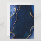 ネイビーブルーと金ゴールドアガテマーブル婚約パーティ 招待状 (裏面)