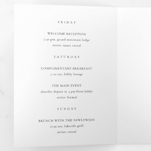 ネイビーブルーと金ゴールドアゲート結婚式 プログラム (内部最初)