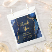 ネイビーブルーと金ゴールドアゲ結婚トの感謝 フェイバーバッグ (クリップ留めされた状態)