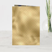 ネイビーブルーと金ゴールドアジアのモチーフ結婚ムスリム 招待状 (裏面)