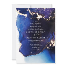 ネイビーブルーと金ゴールドアルコールイ結婚ンク