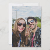 ネイビーブルーと金ゴールドエレガントシグネチャーの写真 セーブザデート (裏面)