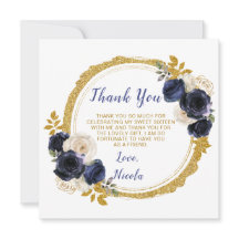 ネイビーブルーと金ゴールドエレガントSweet sixteen