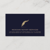 ネイビーブルーと金ゴールドクイル 名刺 (正面)