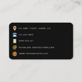 ネイビーブルーと金ゴールドゲード石QRコード 名刺 (裏面)