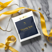 ネイビーブルーと金ゴールドサンキューフェイバーバッグシンプル- El フェイバーバッグ