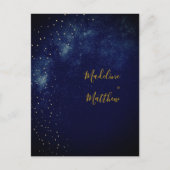 ネイビーブルーと金ゴールドシレ結婚ンツ ポストカード (正面)