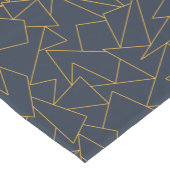 ネイビーブルーと金ゴールドジオメトリ ショートテーブルランナー (コーナー)