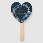 ネイビーブルーと金ゴールドジオメト結婚リ ハンドファン (裏面)