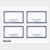 ネイビーブルーと金ゴールドスター作家ブックプレート 長方形シール (シート)