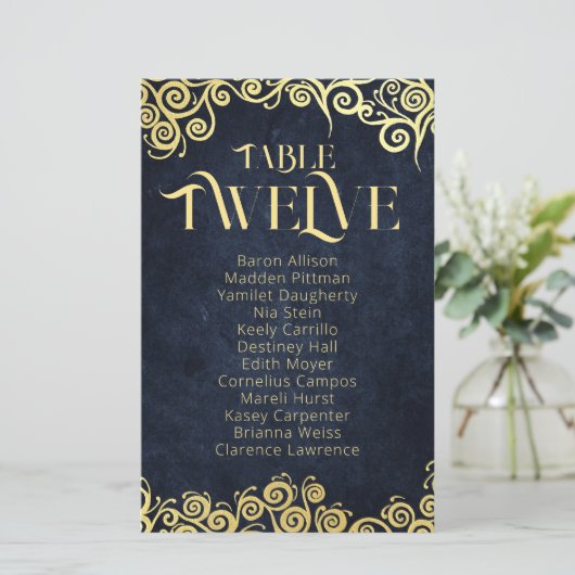 ネイビーブルーと金ゴールドスワーズ座席表の番号 (スタンド正面)