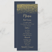ネイビーブルーと金ゴールドダイ結婚アモンドのメニュー メニュー (正面/裏面)