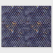 ネイビーブルーと金ゴールドドラゴンはかりで測 ラッピングペーパー (フラット)