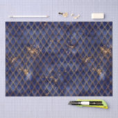 ネイビーブルーと金ゴールドドラゴンはかりで測 薄葉紙 (クラフト)