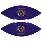 ネイビーブルーと金ゴールドパーソナライズされたモノグラム名 アメリカンフットボール (パネル)