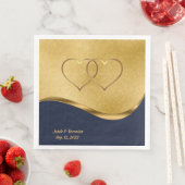 ネイビーブルーと金ゴールドパーソナライズされた結婚ズ (インサイチュ)