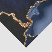 ネイビーブルーと金ゴールドフェイクグリッターマーブルアゲート 薄葉紙 (詳細)