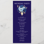 ネイビーブルーと金ゴールドフラワーズ結婚式 プログラム (裏面)