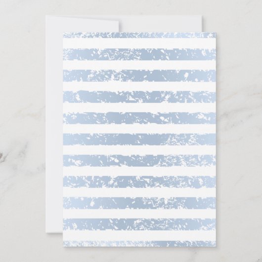 ネイビーブルーと金ゴールドフローラゾウ男の赤ちゃんシャワー 招待状 (裏面)