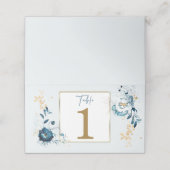 ネイビーブルーと金ゴールドフードラベル プレイスカード (外部開封)