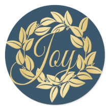 ネイビーブルーと金ゴールドベイリーフジョイリース