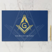 ネイビーブルーと金ゴールドマソニックテンプレート紙ランチョンマット ペーパーパッド (インサイチュ)