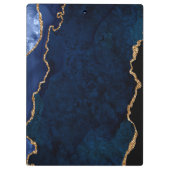 ネイビーブルーと金ゴールドマーブルゲート クリップボード (裏面)