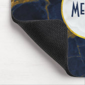 ネイビーブルーと金ゴールドマーブルモダンスタイリッシュ マウスパッド (コーナー)