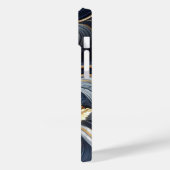 ネイビーブルーと金ゴールドマーブル絵画の抽象芸術 Case-Mate iPhoneケース (裏面 / 左)